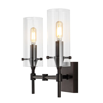 Cato Bohemian Farmhouse Iron/Glass LED Vanity - JONATHAN Y